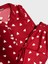 Kız Çocuk Pamuklu Süet Kumaş Kırmızı Kalp Desenli Gömlek Yaka Düğmeli Uzun Kollu Pijama Takımı 3