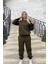 Kadın Trend Model Jogger Paçası Lastikli Bisiklet Yaka Hoodie Eşofman Takımı 2
