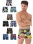 Erkekler Için Büyük Beden 10`lu Desenli Likralı Pamuklu Penye Boxer 1