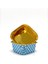 Muffin Kare Kağıt Mavi Puantiyeli Altın Cupcake Kek Kalıbı - 25 Adetlik 10 Paket 5