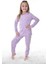 Çiçek Desenli Fitilli Lila Çocuk Pijama Takımı 1