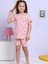 Gökkuşağı Desenli Şortlu Pembe Pijama Takımı 1
