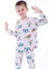 Hayvan Desenli Krem Renk Çocuk Pijama Takımı 2