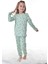 Çiçek Desenli Yeşil Fitilli Çocuk Pijama Takımı 1