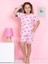 Unicorn Desenli Fitilli Kumaş Pembe Şortlu Pijama Takımı 1
