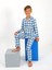 Kareli %100 Pamuklu Düğmeli Erkek Çocuk Pijama Takım 4