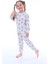 Mavi Çiçek Desenli Krem Çocuk Pijama Takımı 1