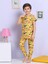 Hayvan Desenli Sarı Pijama Takımı 2