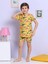 Hayvan Desenli Sarı Şortlu Pijama Takımı 1