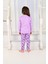 Kalp Desen Lila Kız Çocuk Pijama Takım 2