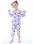 Yılbaşı Desen Çizmeli Kedili Gri Çocuk Pijama Takımı 3