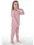 Çiçek Desenli Pembe Fitilli Çocuk Pijama Takımı 2