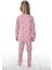 Çiçek Desenli Pembe Fitilli Çocuk Pijama Takımı 3