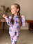 Lila Stitch Desen Fitilli Kız Çocuk Pijama Takım 2