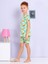 Dinozor Desenli Yeşil Şortlu Pijama Takımı 3