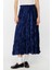 Pileli Kırınkıl Saten Etek Lacivert 1