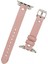 Apple Watch Slim Deri Kordon 42 ve 44 mm Uyumlu Pembe 3