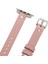 Apple Watch Slim Deri Kordon 42 ve 44 mm Uyumlu Pembe 4