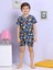 Dinozor Desenli Şortlu Lacivert Pijama Takımı 2