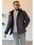 Erkek Astarlı Fermuarlı Kapüşonlu Mont 3