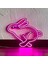 Tavşan Neon LED Duvar Dekoru - Tavşan - Çocuk Odası si, Ev si - Rabbit 1 - Modern & Endüstriyel Neon LED Duvar Dekoru, 37.5 x 30.5 cm , Pembe Led, 12V Adaptör 4