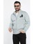 Erkek Nakışlı Fermuarlı Şardonlu Üç Iplik Sweatshirt 3