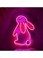 Tavşan Modern Metal Üzerine Neon LED Duvar Tabelası - Rabbit 2, Çocuk Odası si, Ev si, Veteriner Kliniği 28 cm (En) x 37.5 cm (Boy) 2