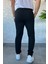 Kendinden Çizgi Desenli Erkek Bel Bağlamalı Jogger Pantolon P-00013652 3