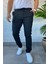 Erkek Kendinden Desenli Bel Bağlamalı Jogger Pantolon P-00013647 1