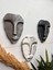 El Yapımı Taş Heykel Soyut Yüz Maske 3'li Set, Modern Beton, Eskitme Taş Görünümlü Duvar Dekor 2