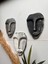 El Yapımı Taş Heykel Soyut Yüz Maske 3'li Set, Modern Beton, Eskitme Taş Görünümlü Duvar Dekor 3
