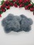 Gri Peluş Yıldız Çıtçıtlı Saç Tokası 2'li 1