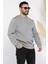Erkek Yaka Yazı Baskılı Şardonlu Üç Iplik Sweatshirt 2