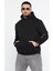 Erkek Kapüşonlu Şardonlu Baskılı Sweatshirt 1
