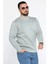 Erkek Bisiklet Yaka Nakışlı Şardonlu Üç Iplik Sweatshirt 2