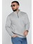 Yarım Fermuarlı Üç Iplik Şardonlu Erkek Sweatshirt 2