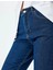 Yüksek Bel Regular Fit Koyu Indigo Kadın Jean Pantolon 5SAL40126MD 5