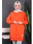 Orange Bisiklet Yaka Yan Yırtmaçlı Sweat 1