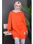 Orange Bisiklet Yaka Yan Yırtmaçlı Sweat 3