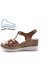 B251702 Cırtlı Konfor Dolgu Taban Kadın Taba Sandalet Ayakkabı 2