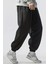 Bol Kalıp Içi Pamuklu Siyah / Gri Eşofman Altı Style Jogger Time Unisex Kadın / Erkek 1