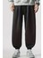 Bol Kalıp Içi Pamuklu Siyah / Gri Eşofman Altı Style Jogger Time Unisex Kadın / Erkek 5