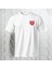 Valentine's Day Kalp Desenli Oversize T-Shirt Unisex Yarım Kollu Bisiklet Yaka %100 Pamuk 1