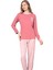Love Kalp Desenli Pamuk Kadın Pijama Takımı (Pembe) 1