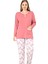 Büyük Beden Desenli Pamuk Kadın Pijama Takımı (Pudra) 1