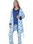 Viskon Desenli Mavi Pijama Takımı %100 Pamuk 1