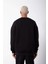 Unisex Biskilet Yaka Üç Iplik Sweatshirt - Siyah 2