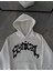 Kışlık Kapşonlu Baskılı Oversize Sweatshirt- Beyaz 1