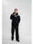 Unisex Uzun Kol Bisiklet Yaka Yıkamalı Sweatshirt - Siyah 3
