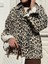 Leopar Desenli Düğmeli Oversize Kot Ceket Leopar 1